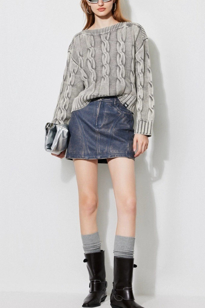 Classic Cable Off Shoulder Sweater