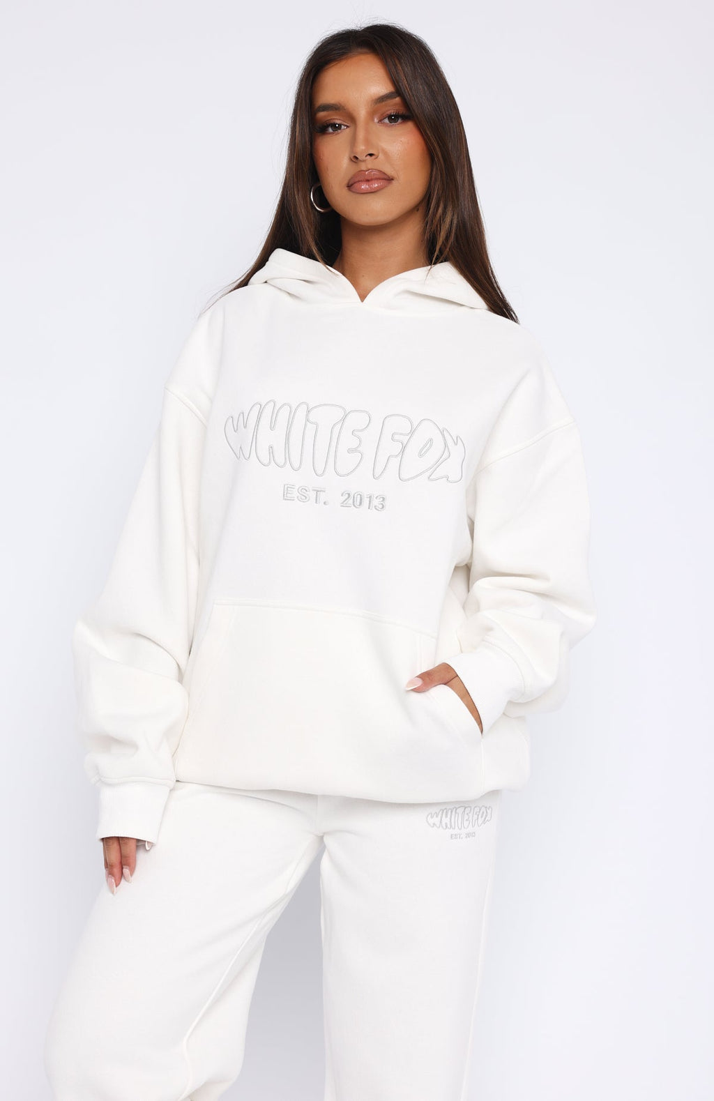 Missed Flights Oversized White Hoodie