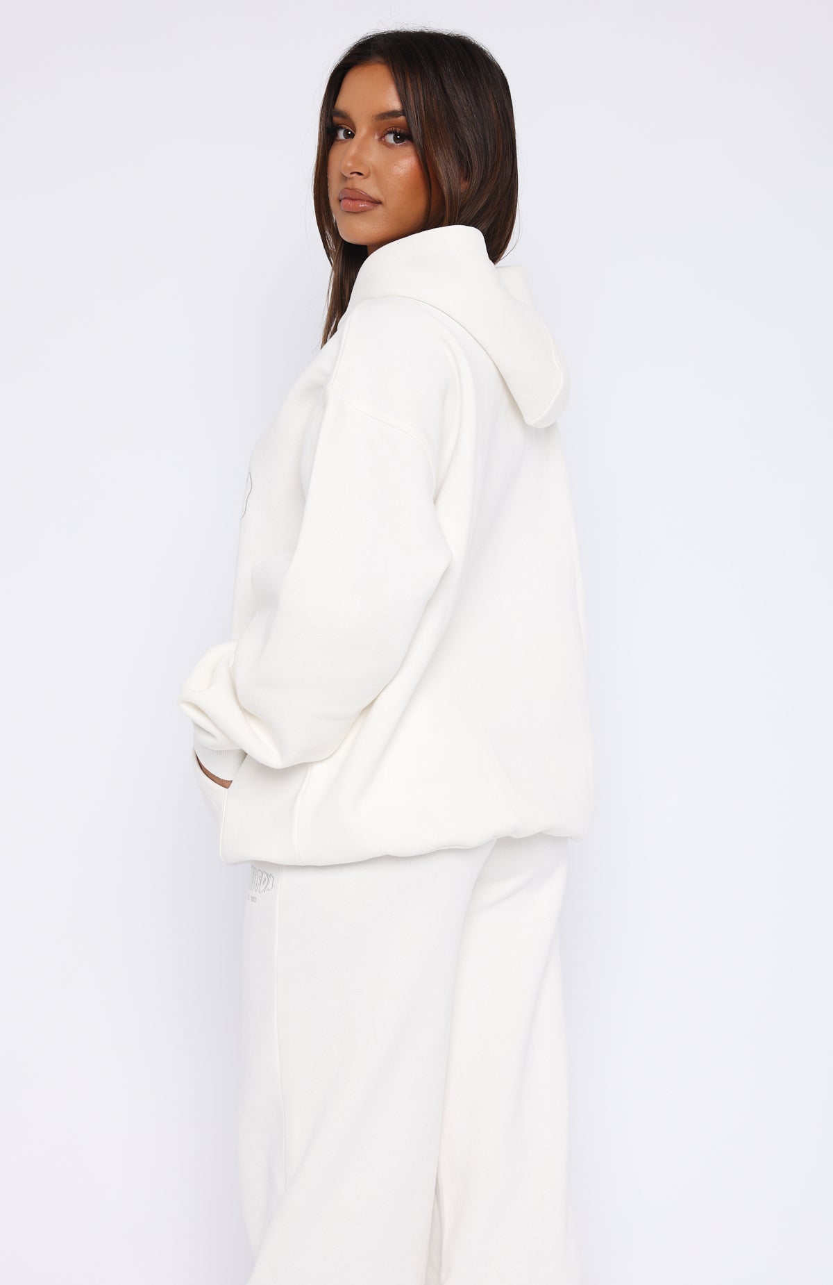 Missed Flights Oversized White Hoodie