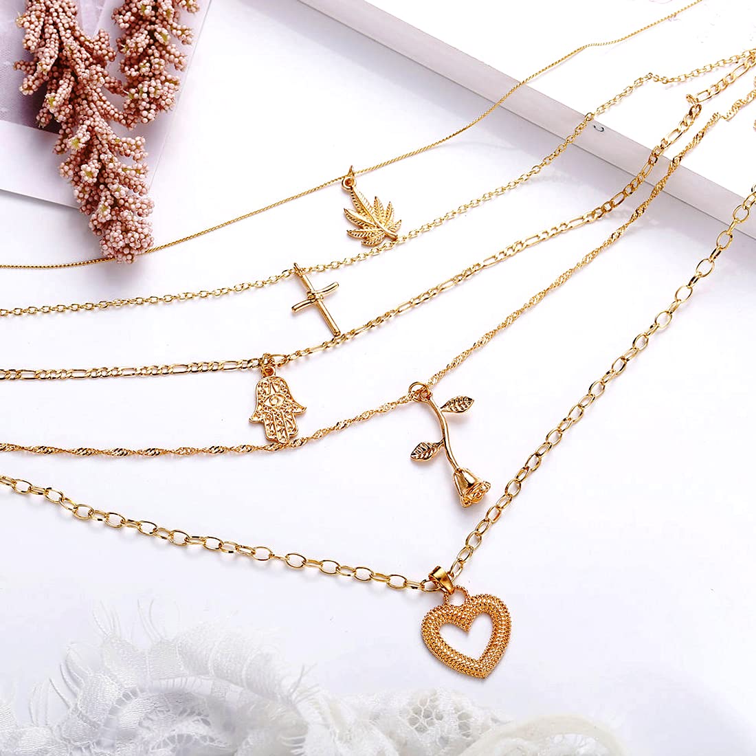 Silver Gold Layered Choker Necklace