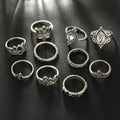 Silver Oxidised Flower Midi Finger Ring