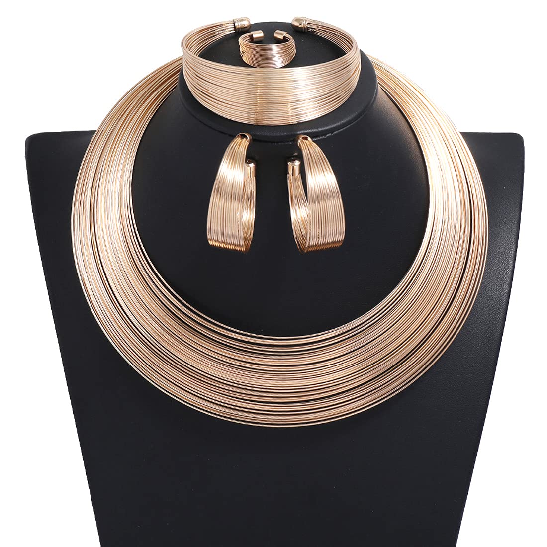 Multilayer String Gold Choker Necklace