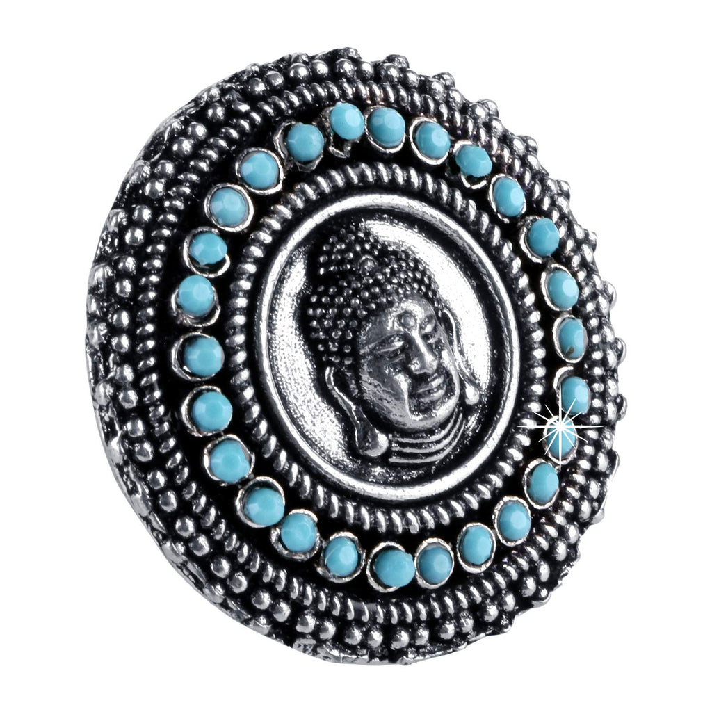 Oxidized Silver Artistic Buddha Ring