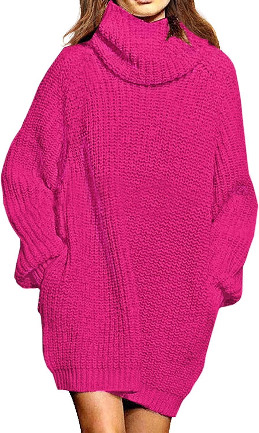 Loose Turtleneck Oversize Pullover Sweater Mini Dress