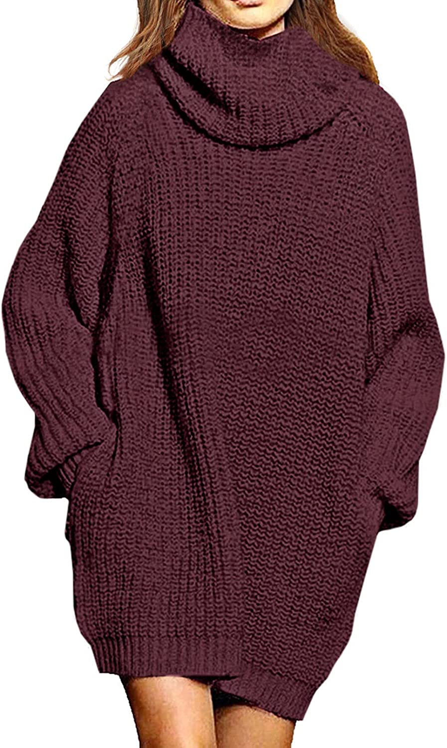 Loose Turtleneck Oversize Pullover Sweater Mini Dress