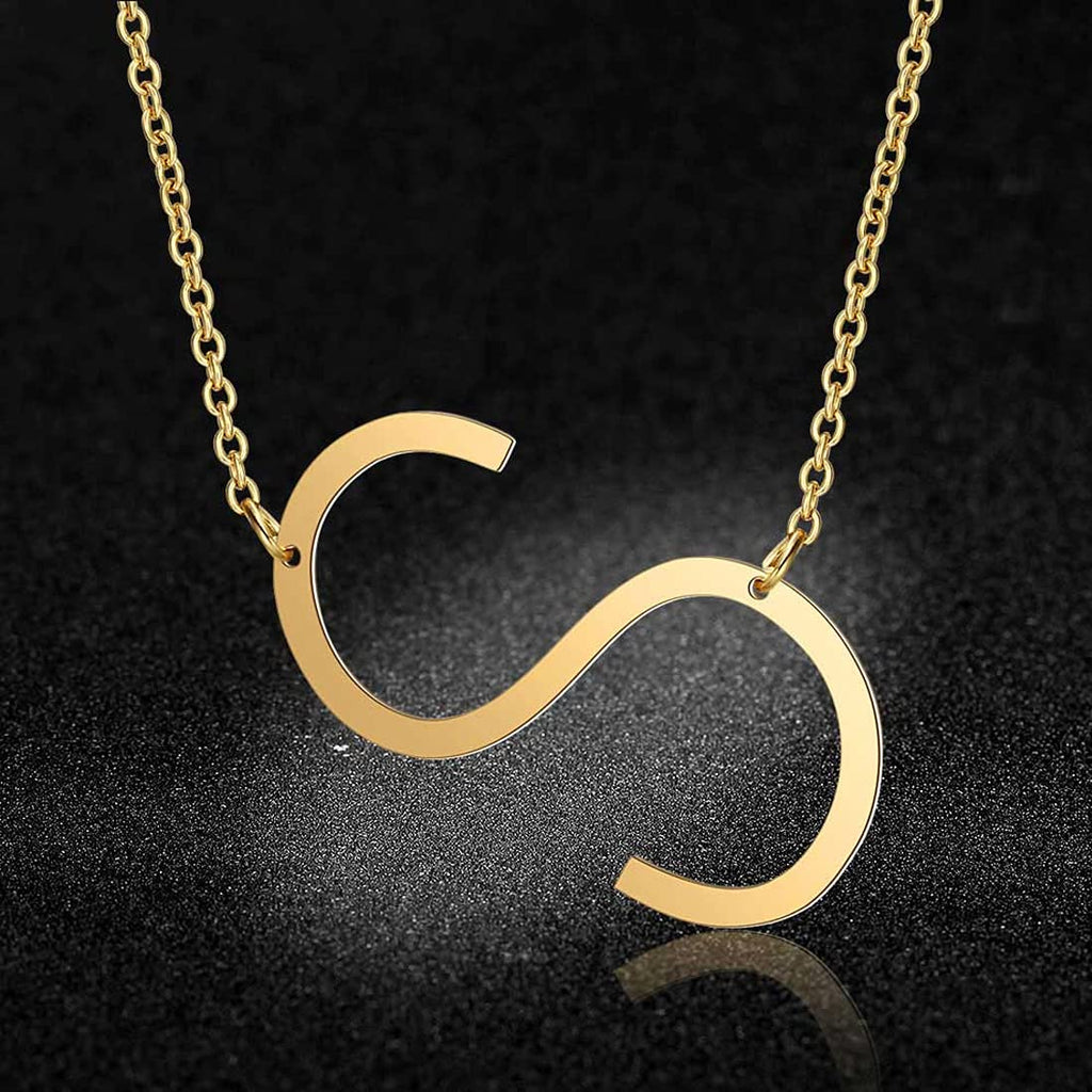 Gold Initial Letter A Necklace
