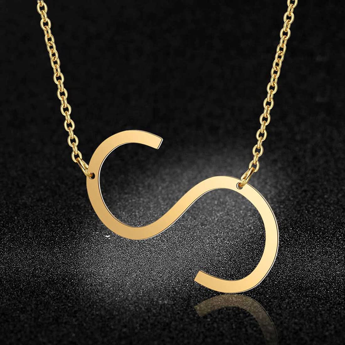 Gold Initial Letter A Necklace