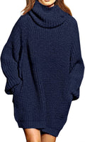 Loose Turtleneck Oversize Pullover Sweater Mini Dress
