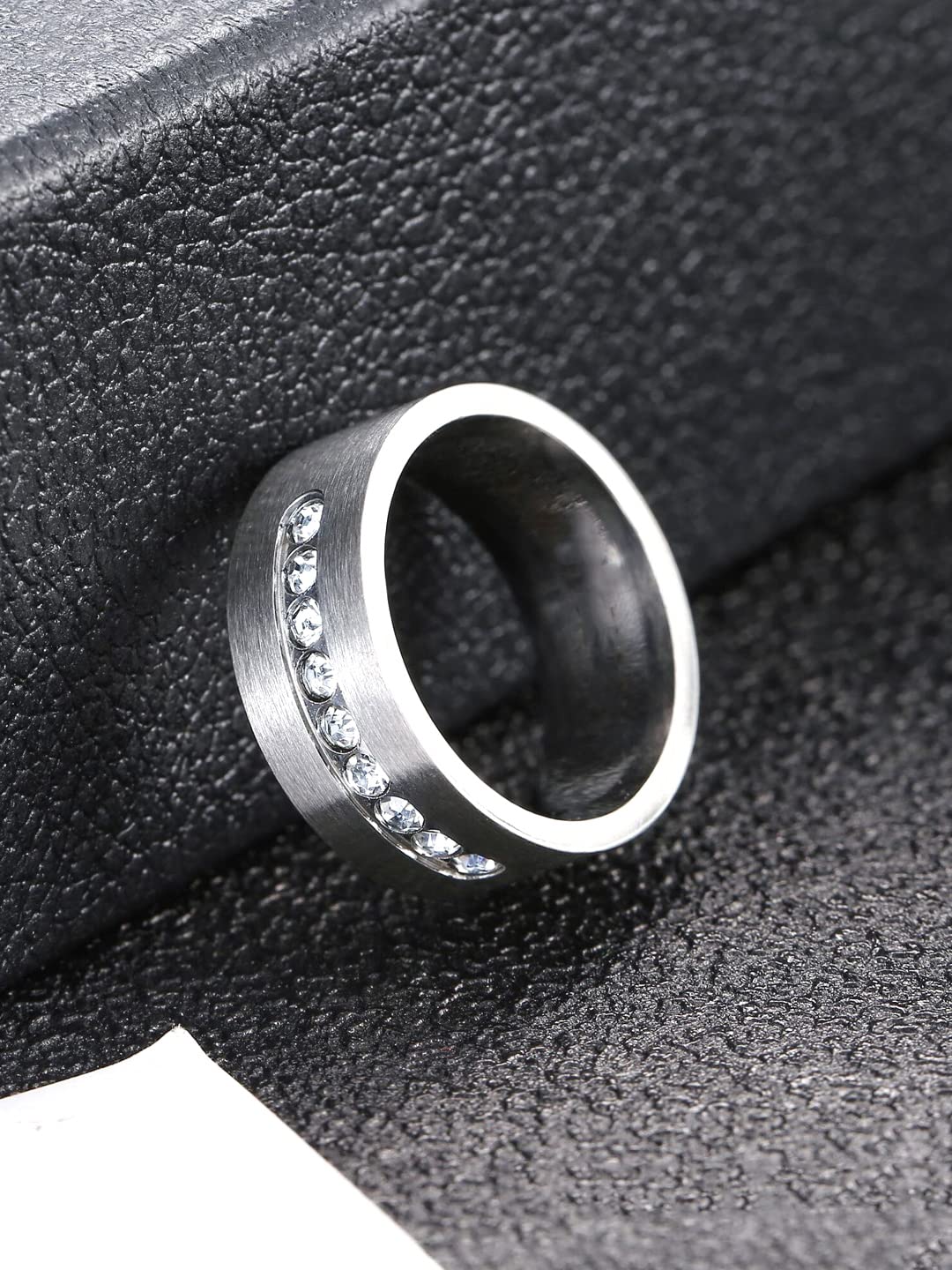 Silver Plated Crystal Studded Finger Ring