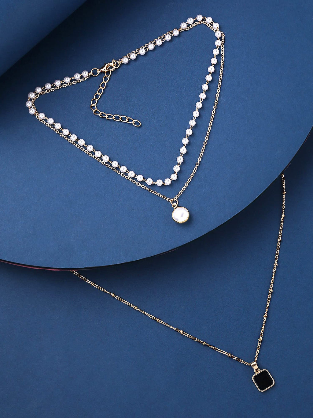 Long Chain Pendant Combo Necklace