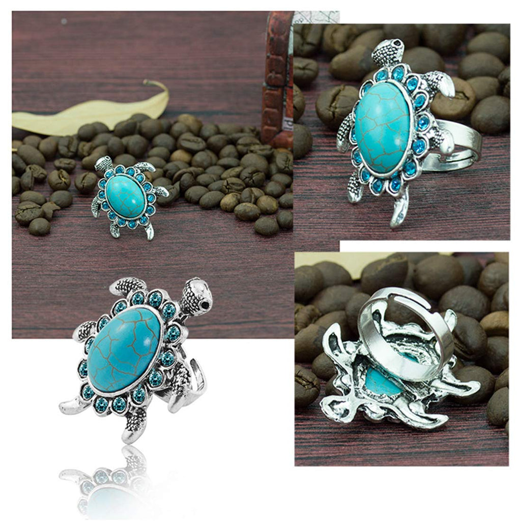 Turquoise Tortoise Silver Plated Ring