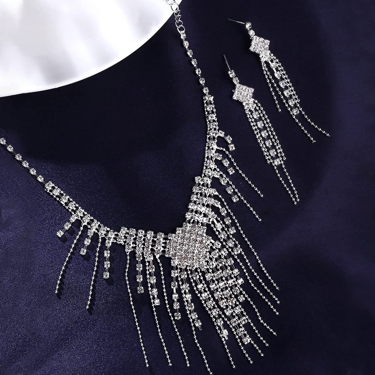 Silver Drop Leaf Threader Earring