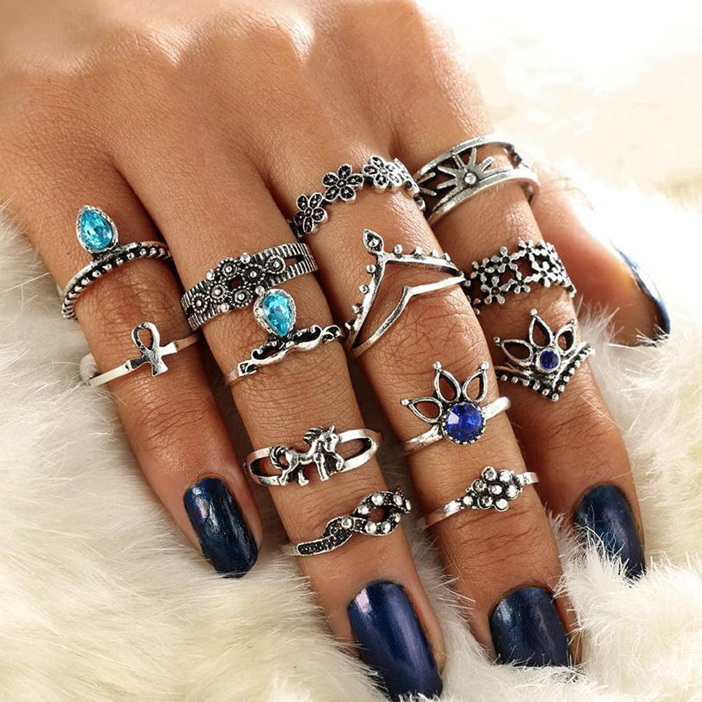 Silver Oxidised Vintage Midi Finger Ring