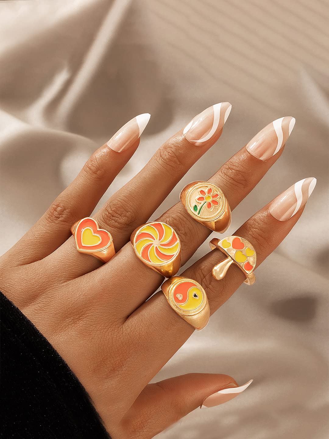 Gold Plated Combo Stack Finger Ring