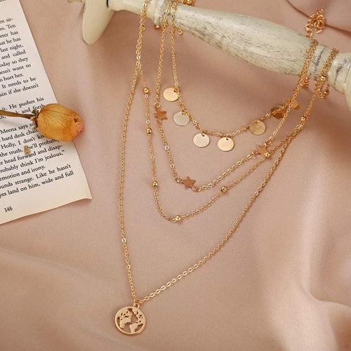 Pearl Cross Multilayer Choker Necklace