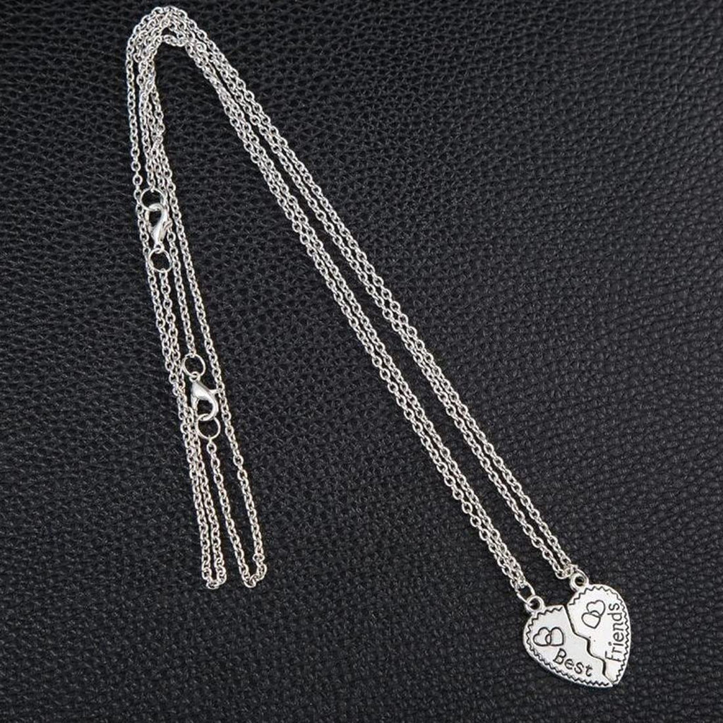Silver Best Friend Heart Necklace