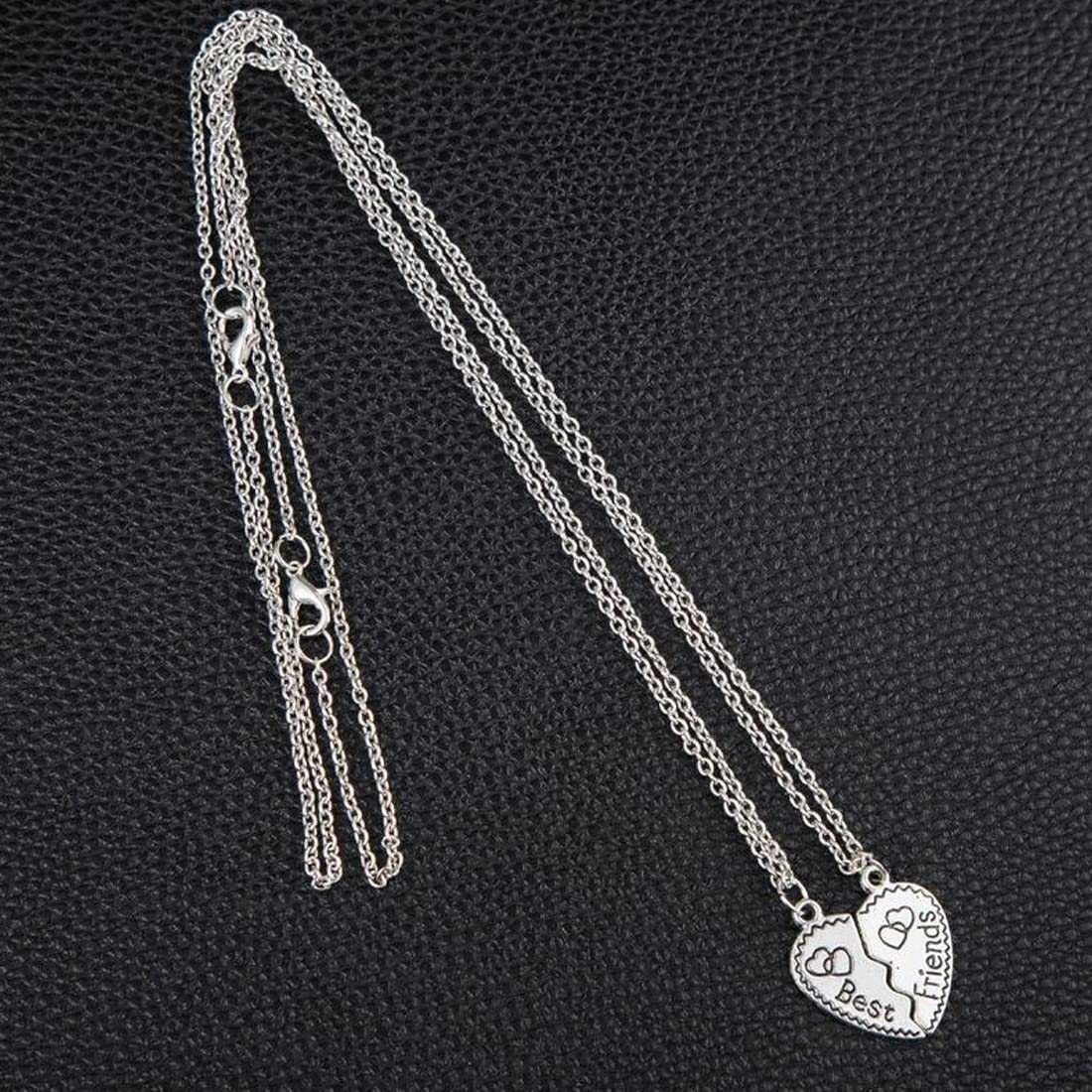 Silver Best Friend Heart Necklace