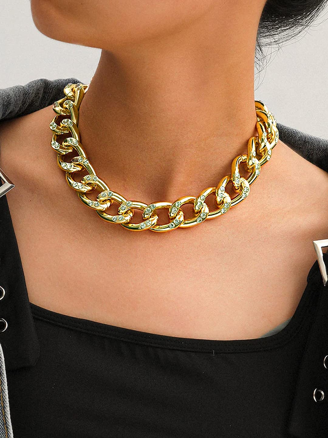 Golden Cuban Link Choker Necklace