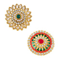 Gold Plated Adjustable Kundan Stone Ring