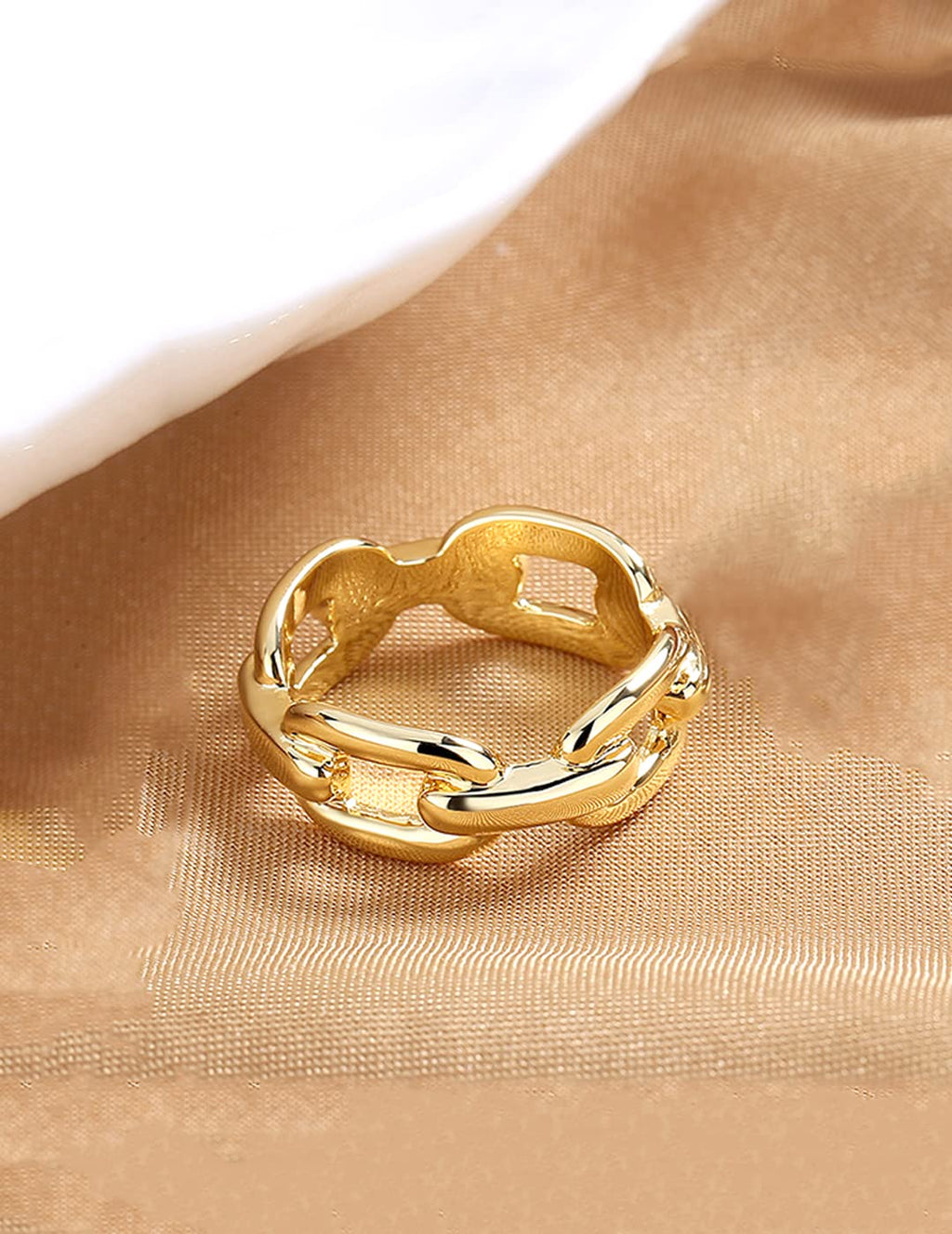 Gold Tone Chain Designed Finger Ring