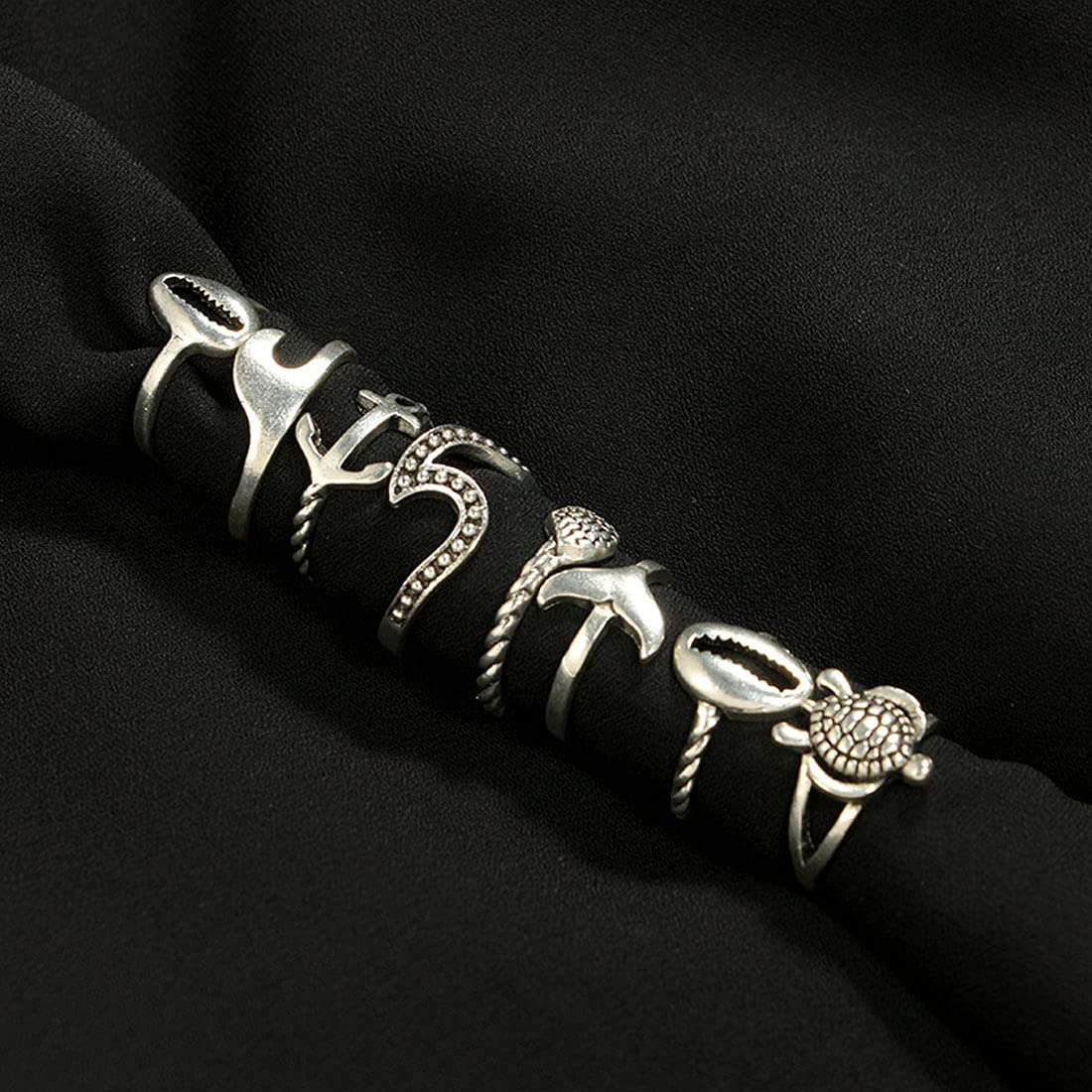 Oxidised Silver Vintage Midi Finger Ring