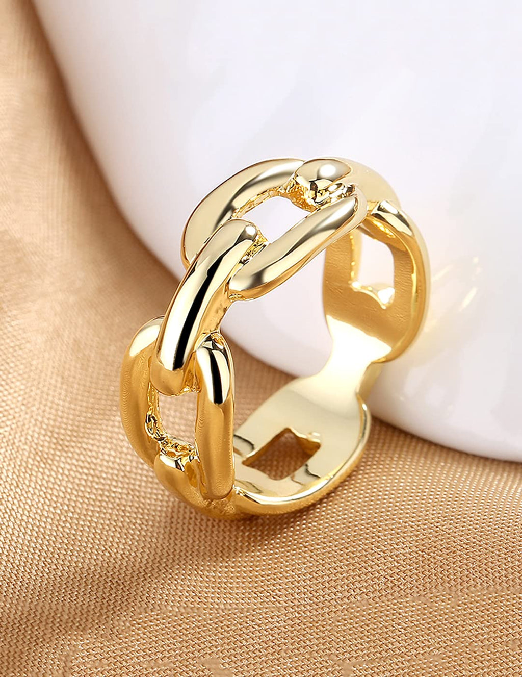 Gold Tone Chain Designed Finger Ring