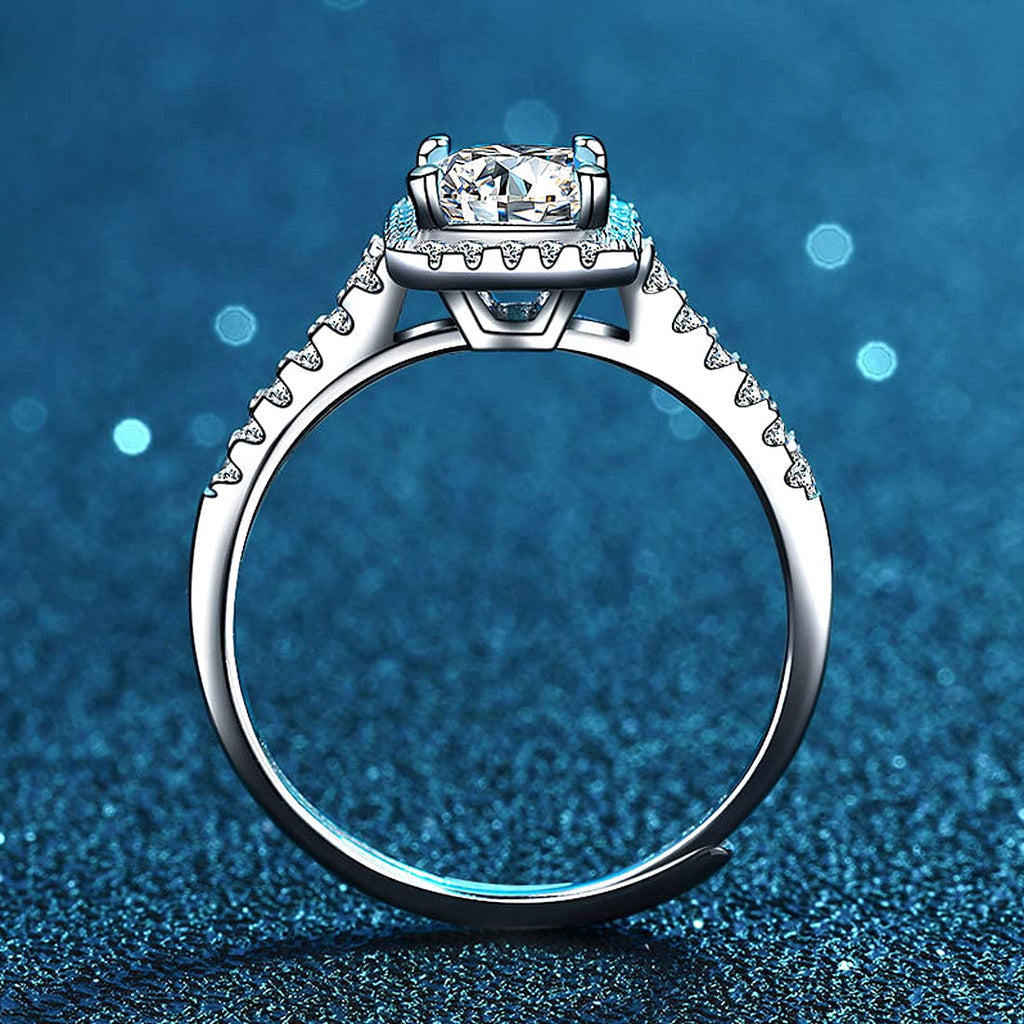 Sterling Silver Adjustable Crystal Ring