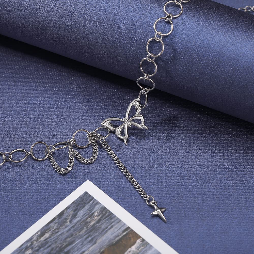 Silver Butterfly Link Chain Necklace