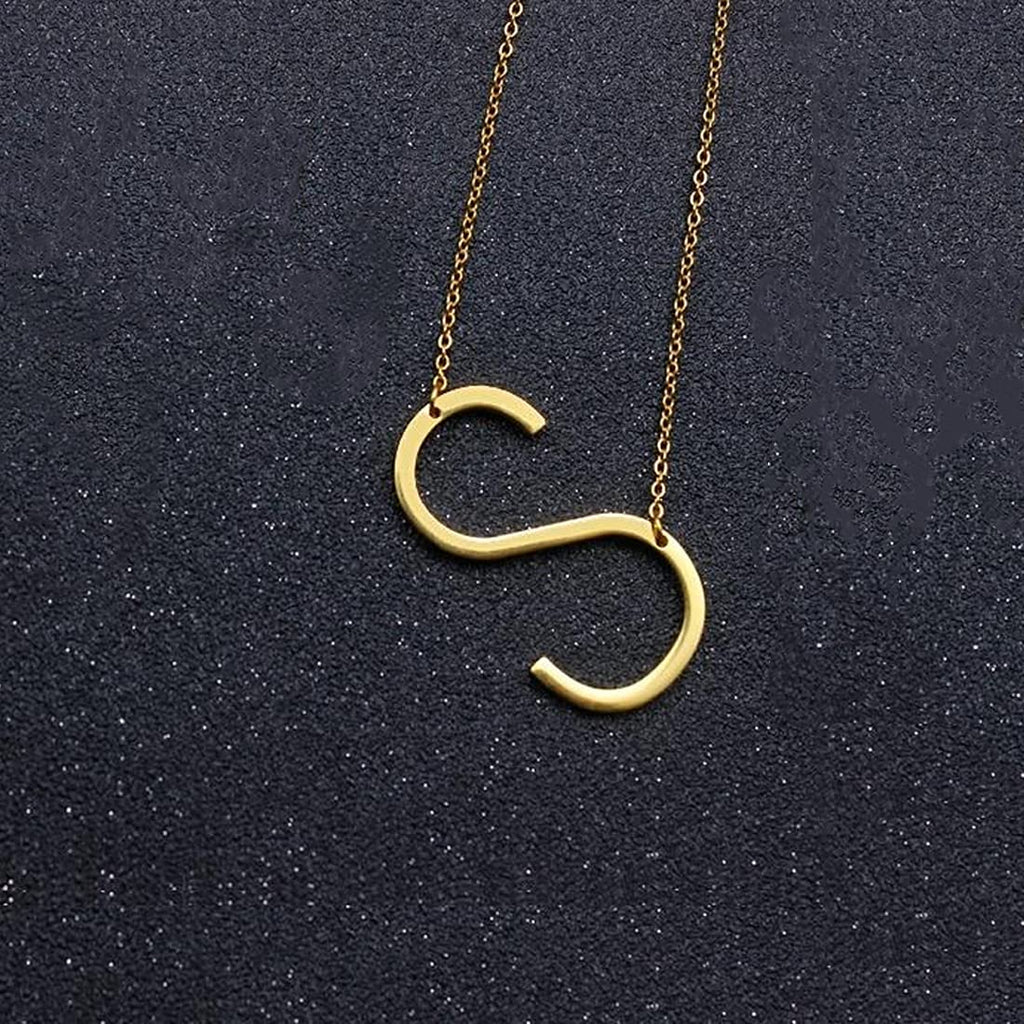 Gold Initial Letter A Necklace