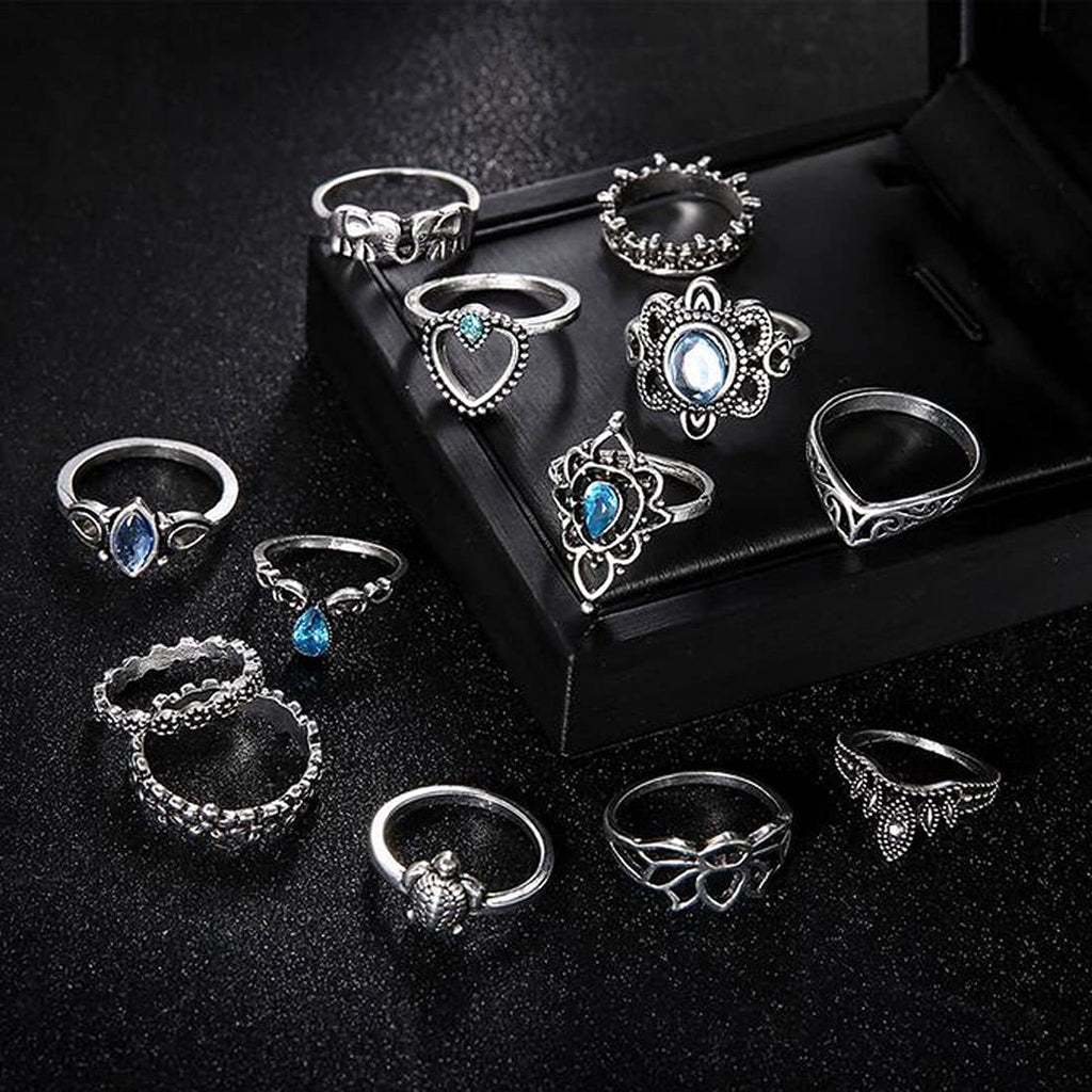 Oxidised Silver Thirteen Piece Knuckle Ring