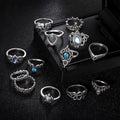 Oxidised Silver Thirteen Piece Knuckle Ring