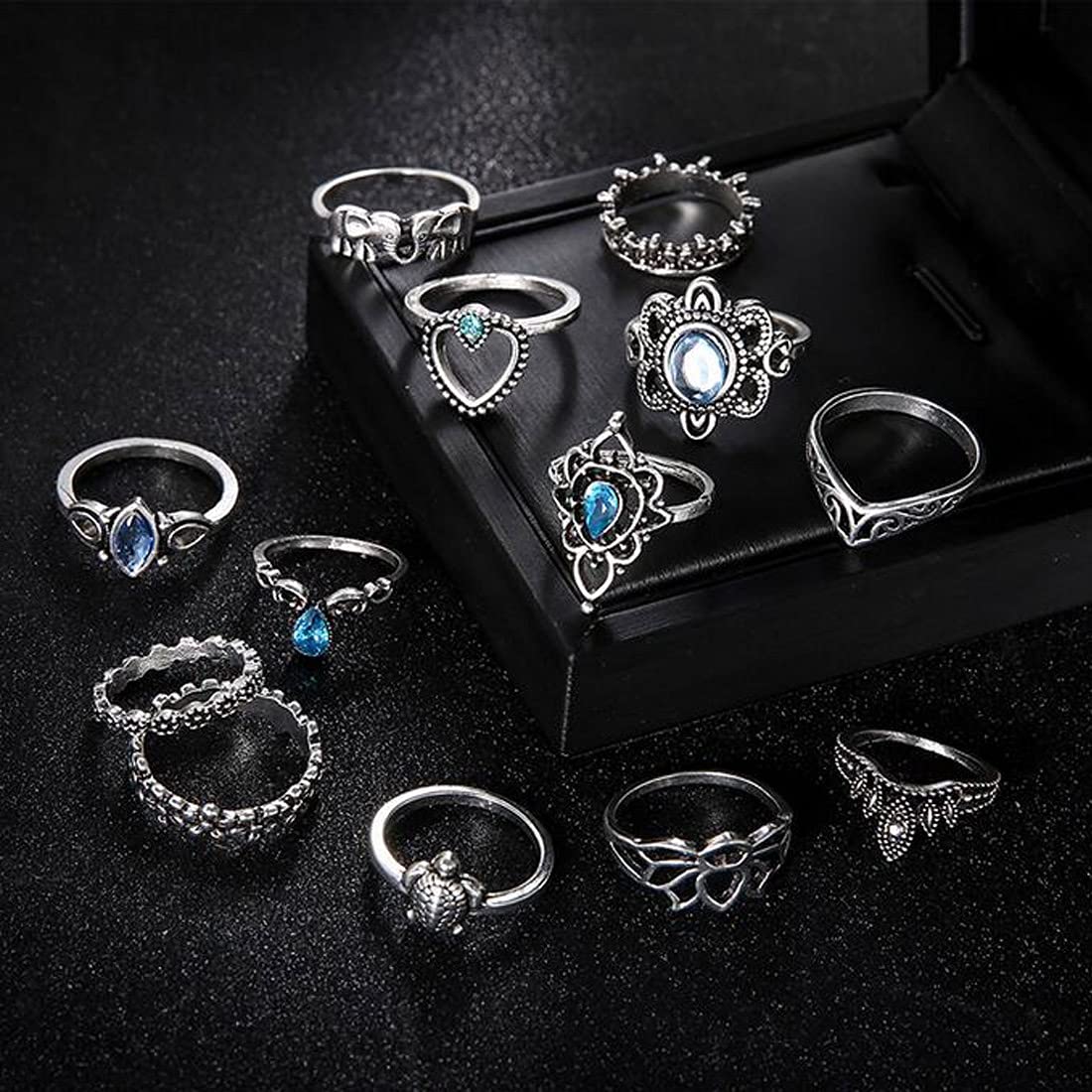 Oxidised Silver Thirteen Piece Knuckle Ring
