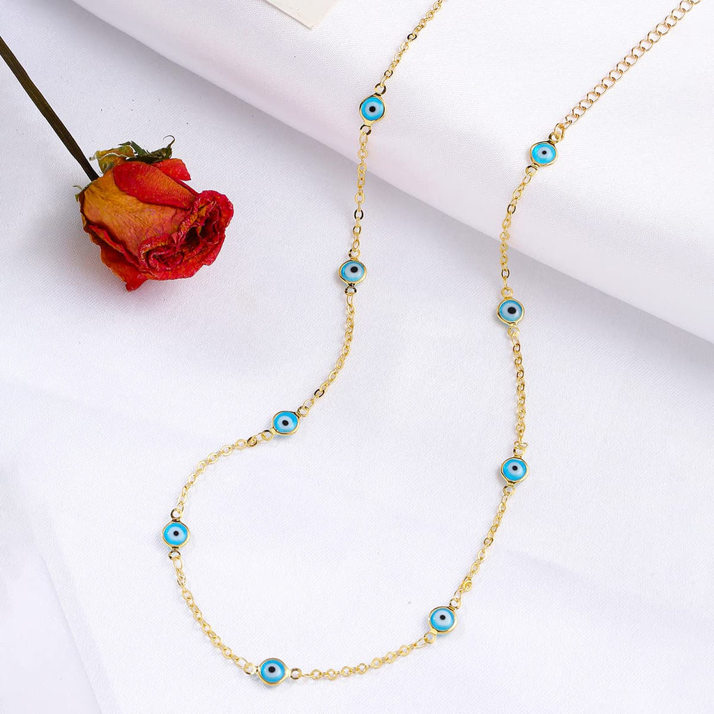 Evil Eye Stone Gold Necklace