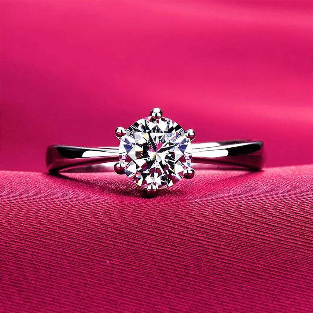 Adjustable Silver Crystal Two Piece Ring