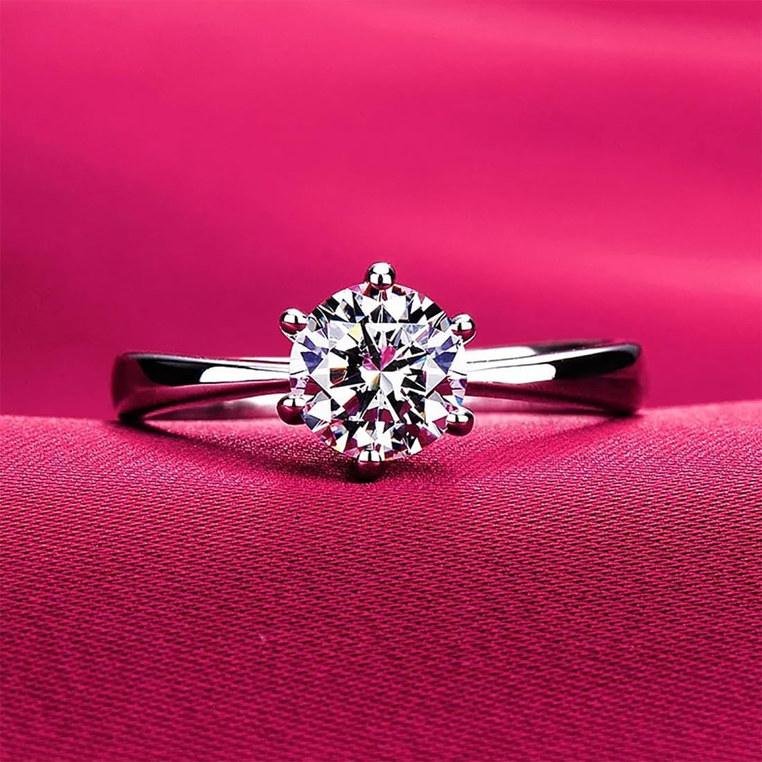 Adjustable Silver Crystal Two Piece Ring