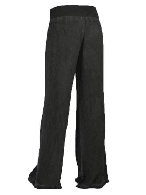 Plus Size Solid Casual Denim Jean