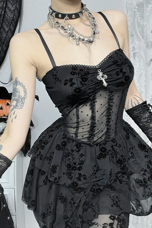 Halloween Mesh Gothic Dress