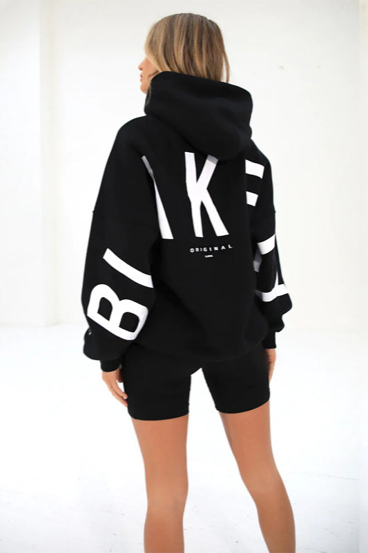 Thick Printed Hooded Sweat Coat