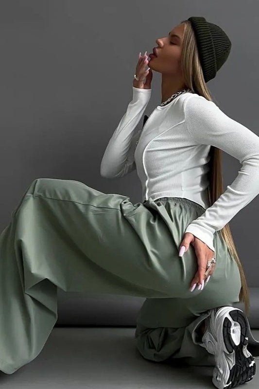 Relaxed Roomy Drawstring Waist Pant