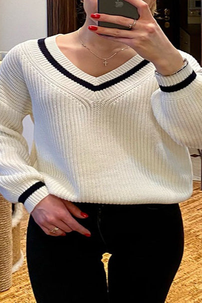 Slim Fit Patchwork Knit Sweater