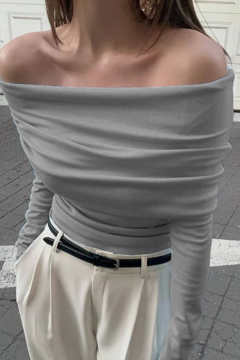 Off Shoulder Slim Fit Sweater