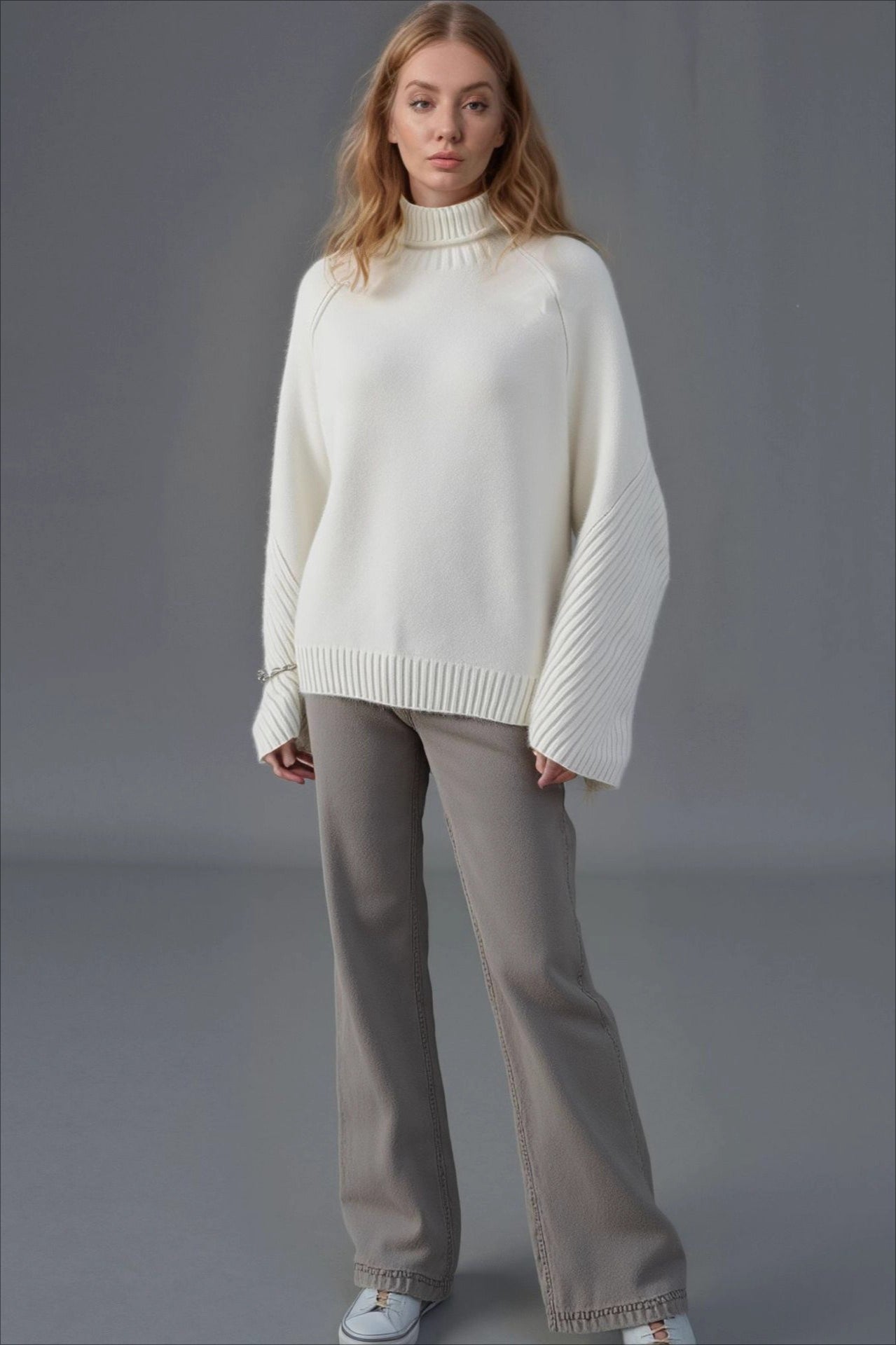 Cozy High Neck Loose Knit Sweater