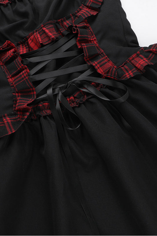 Shadow Plaid Gothic Dress