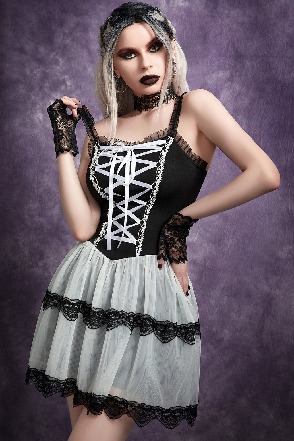 Ivory Lace Gothic Dress