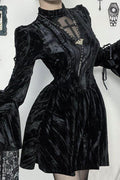 Cross Detail Mini Gothic Dress