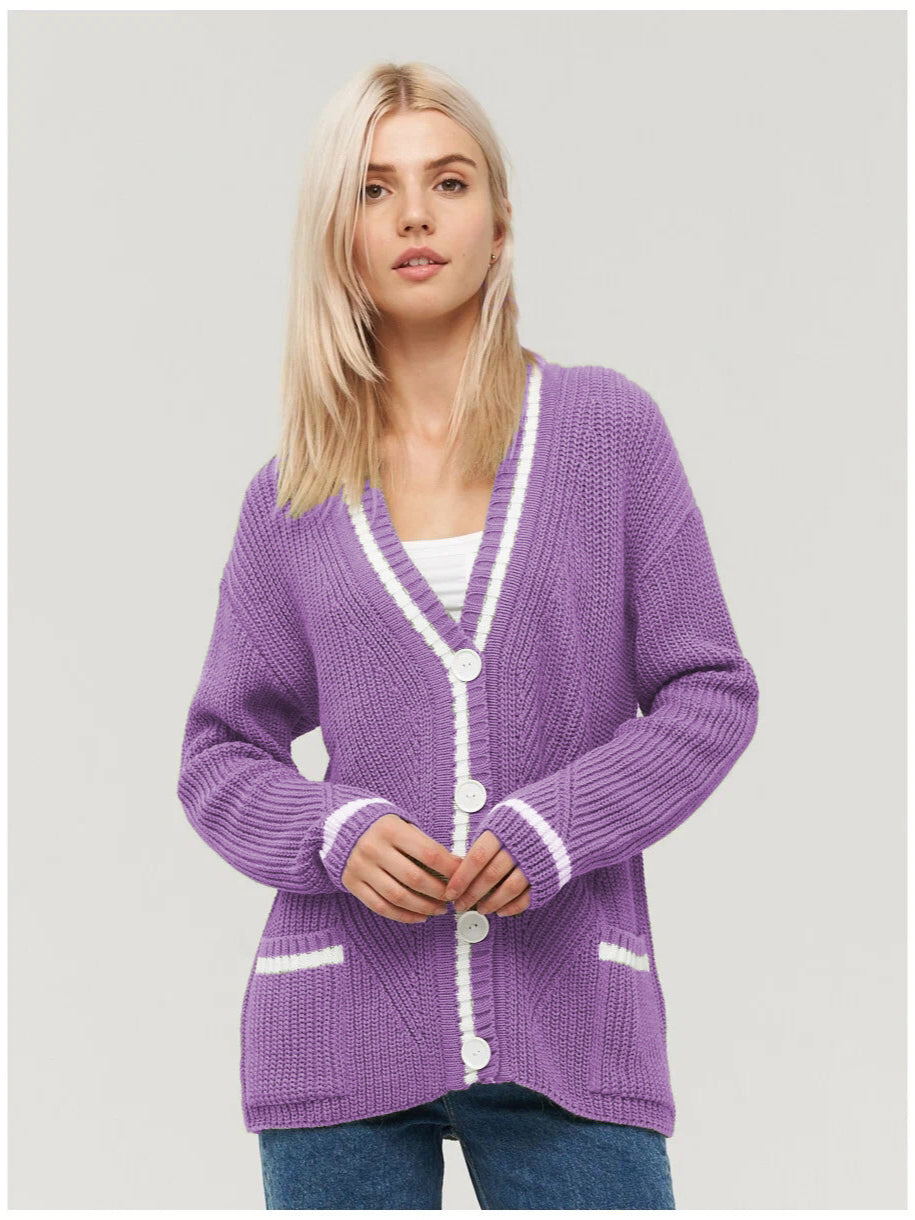 Colorblock Knitted Cardigan