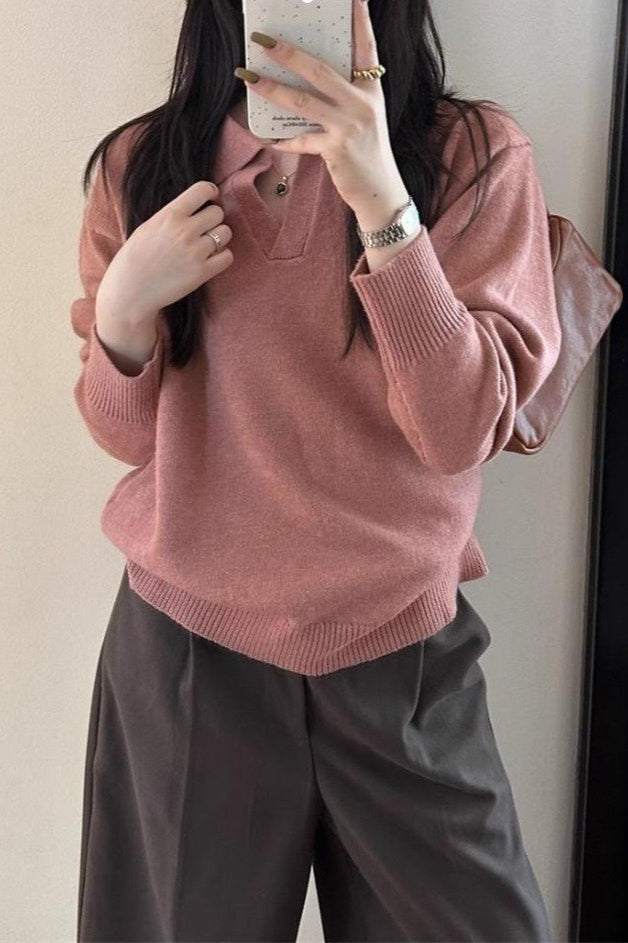 Relaxed Polo Style Sweater