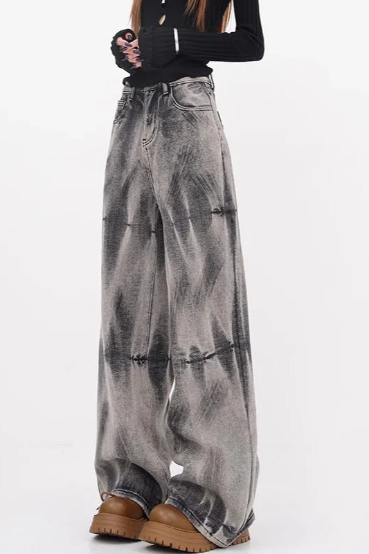 Tie-Dye Loose Straight Leg Jean