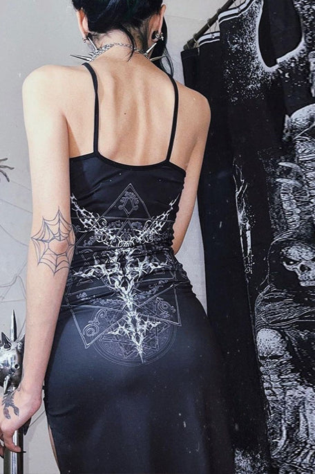Asym Strap Gothic Dress