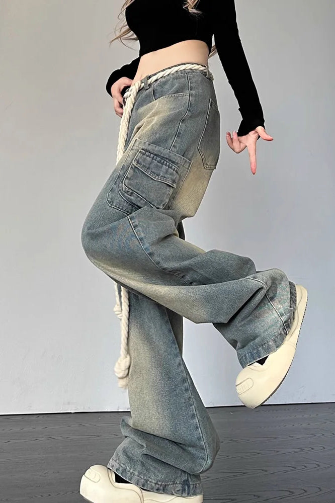 Streetwear Heart Patchwork Jean